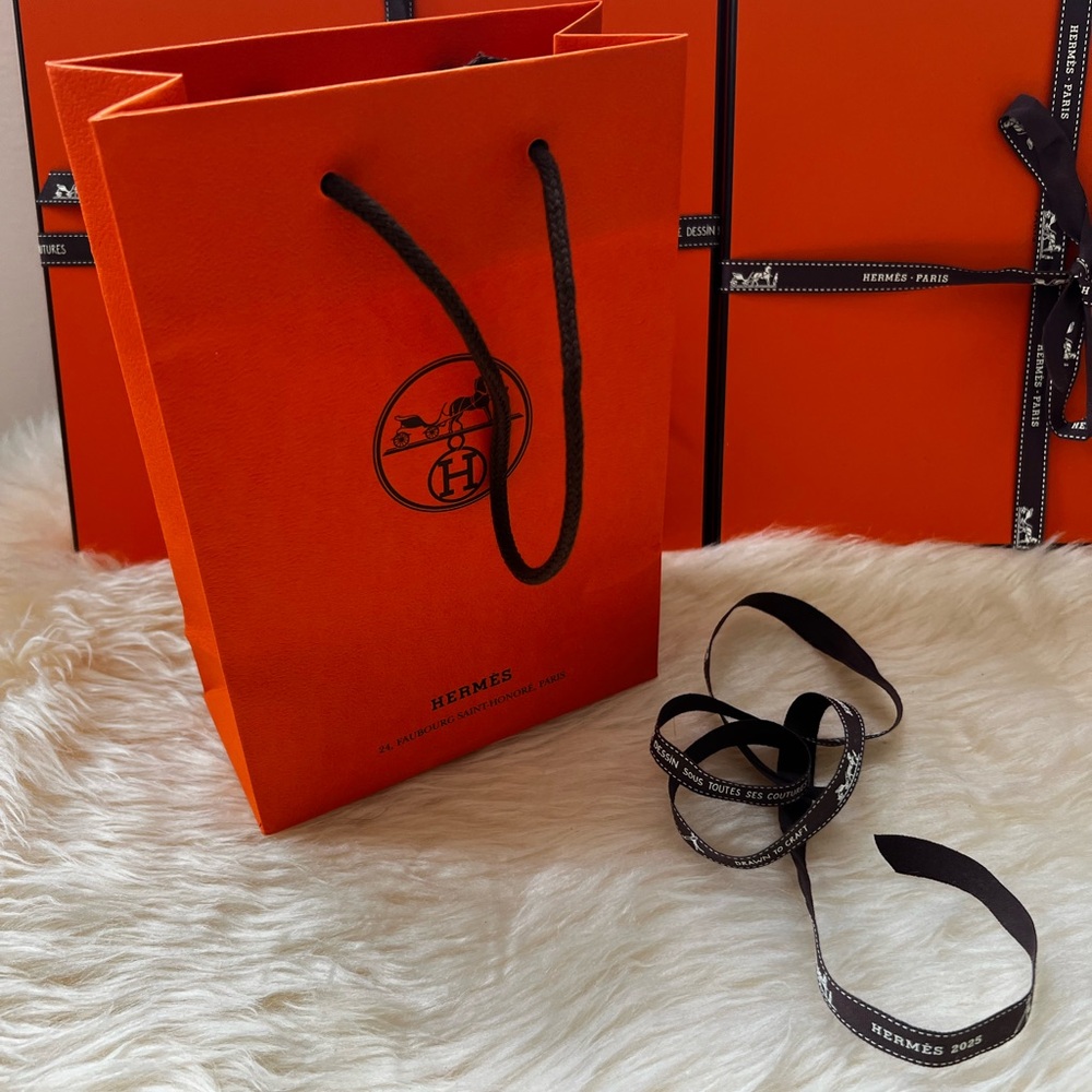 Hermes shopping/gift bag with ribbon 🍊 🧡